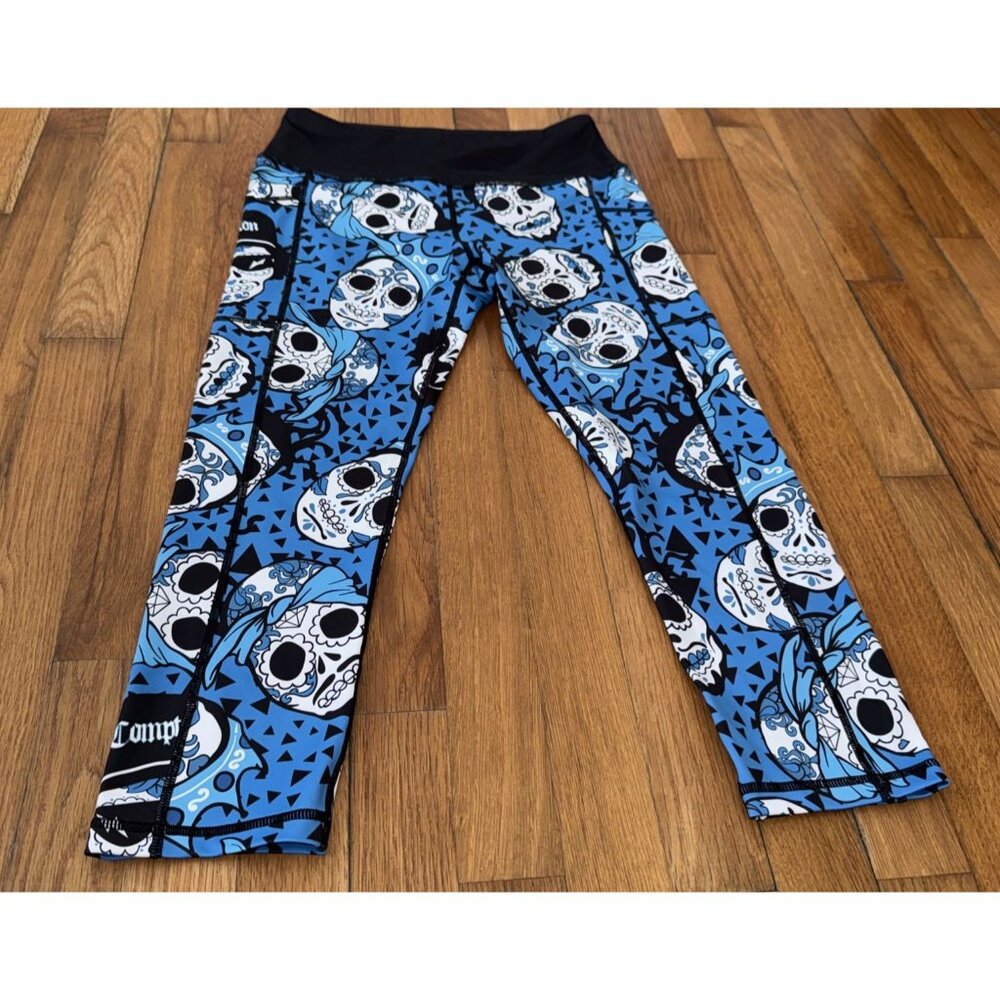 Constantly Varied Gear CVG Capri Leggings Compton Skull Blue Size S